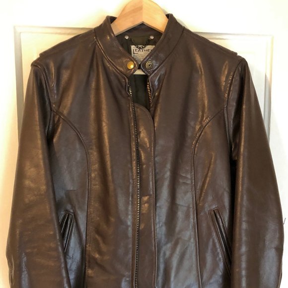 Leather Cafe Racer Jacket - Picture 1 of 4